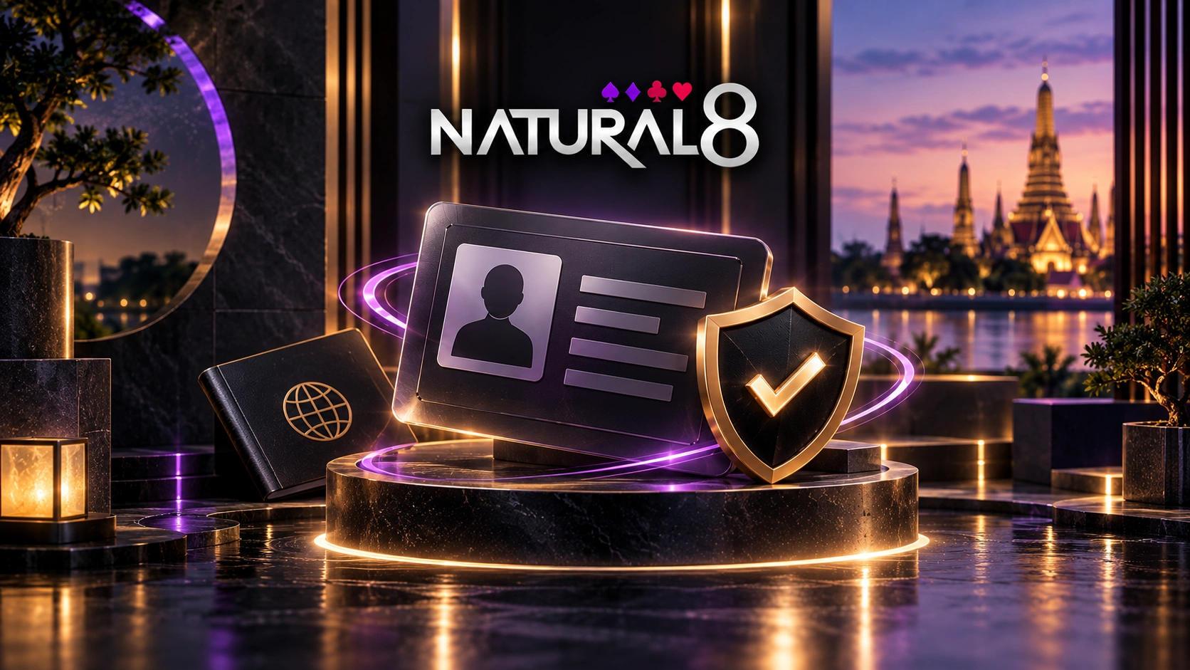 Natural8 identity protection with verified ID card, passport and security shield
